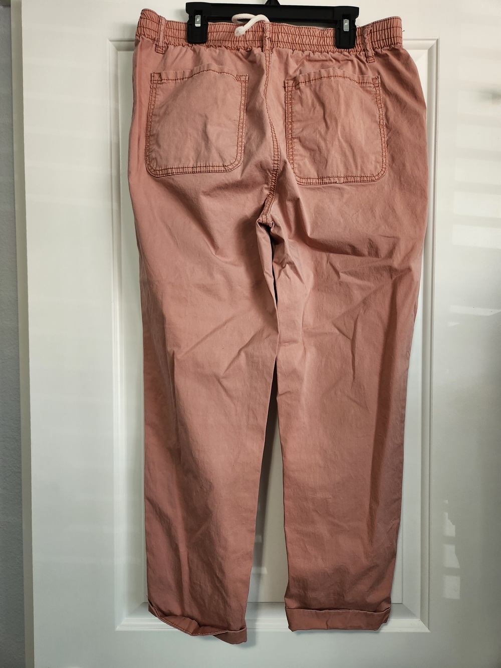 Dusty Rose Drawstring Cotton Pants - Picture 2 of 4